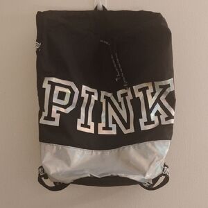 PINK Black and Silver Backpack
